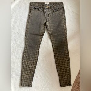 Current/Elliott Women’s Jeans 30/29 Brown Foil Houndstooth 80’s Style Fit